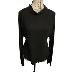 Free People Black Long Sleeve Top